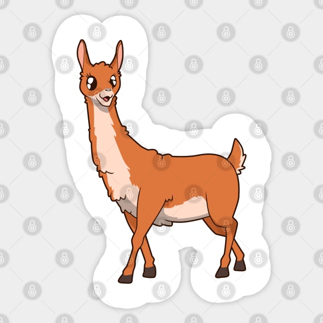 Kawaii Guanaco Sticker by Modern Medieval Design